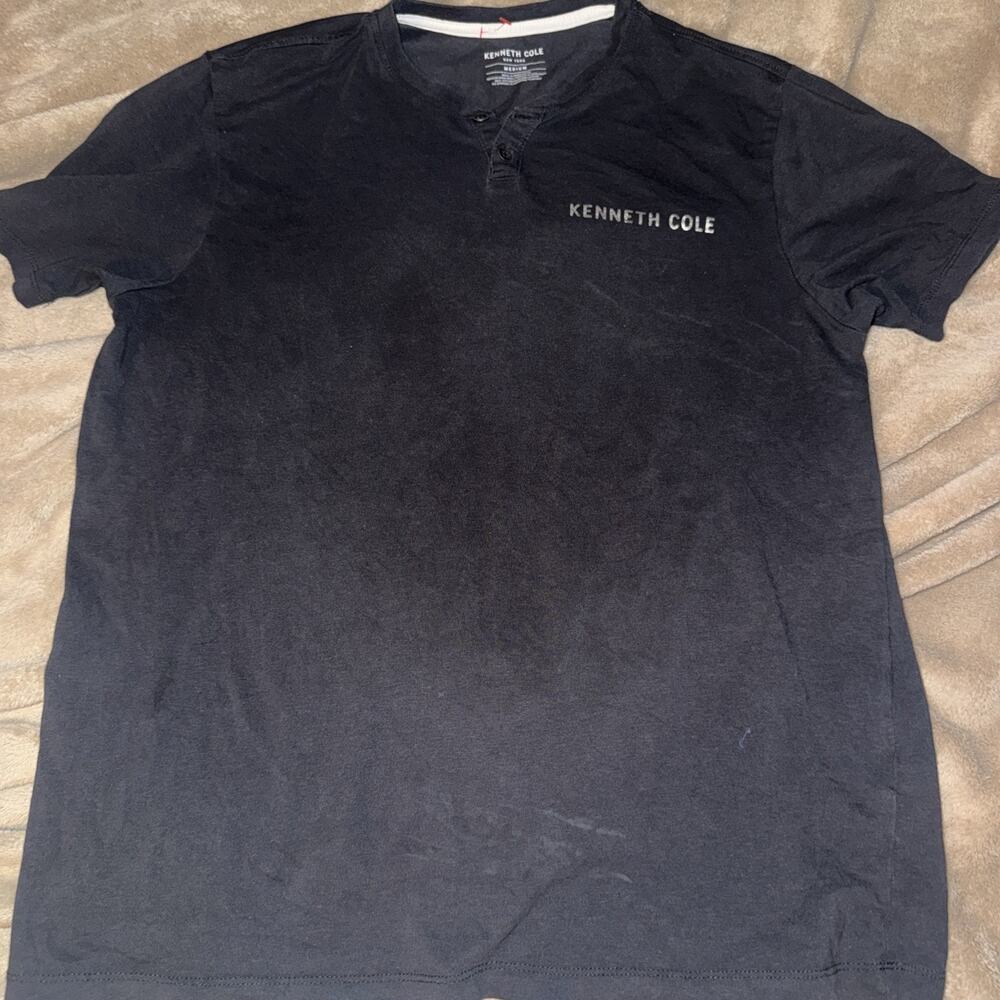 Kenneth‎ Cole Men M t-Shirt Black Logo Cool Sleek Sexy